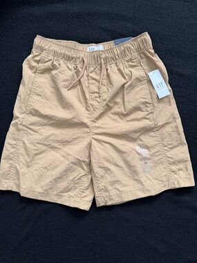 GAP Beige Elastic Waist Drawstring Shorts